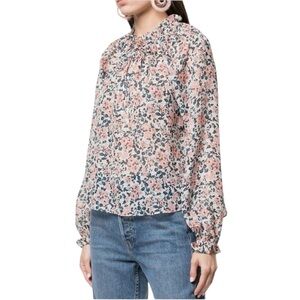 Veronica Beard |  Antonette Long-Sleeve Floral Silk Top Size 6